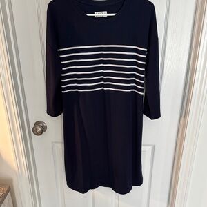 Navy and White Striped Dress